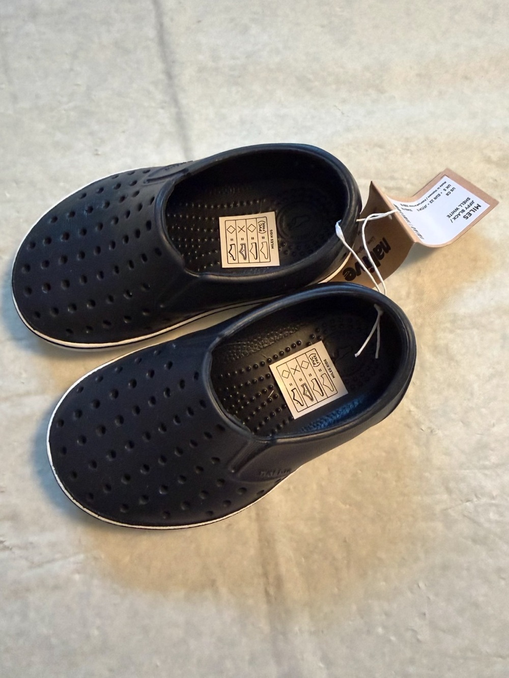 { Native Shoes } Miles Slip On Jiffy Black Shoes NWT c6